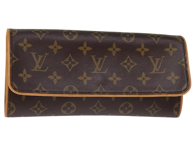 LOUIS VUITTON Monogram Pochette Twin GM bolsa de ombro M51852 LV Auth hk1344 Monograma Lona  ref.1406104