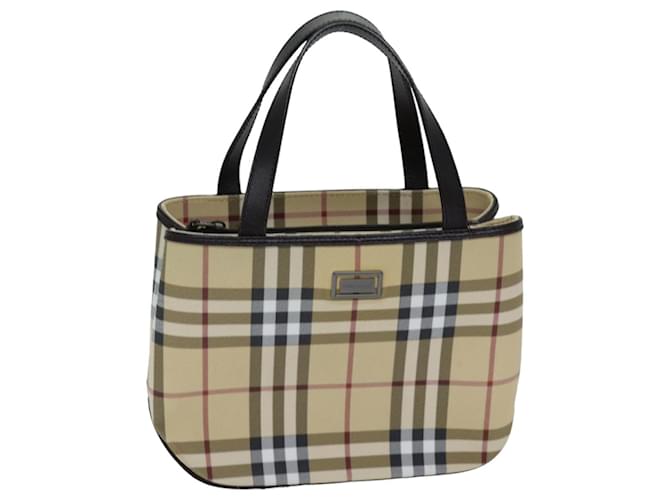 BURBERRY Nova Check Hand Bag Coated Canvas Beige Auth tb1099 Cloth  ref.1406128