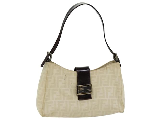 FENDI Zucca Canvas Mamma Baguette Shoulder Bag Beige Auth 76561 Cloth  ref.1406157