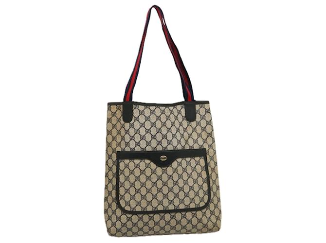 GUCCI GG Supreme Sherry Line Tote Bag PVC Navy Red 39 02 003 auth 75833 Navy blue  ref.1406168