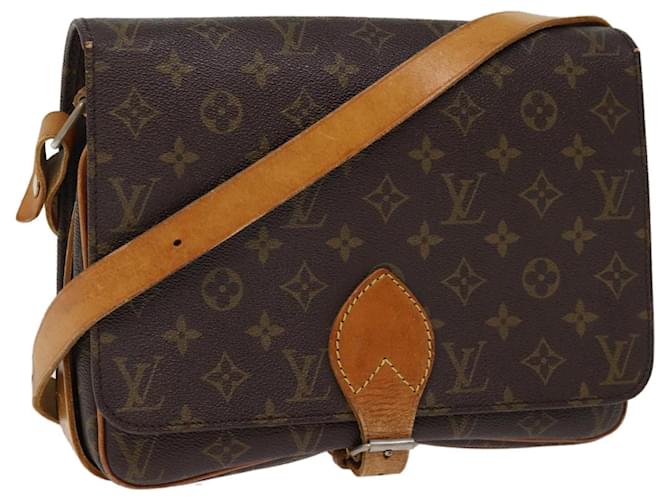 Bolsa de ombro LOUIS VUITTON Monograma Cartouchiere GM Vintage M51252 Auth hk1339 Lona  ref.1406171