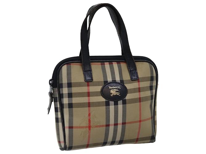 Autre Marque Burberrys Nova Check Sac à main Toile Beige Auth bs14802  ref.1406184