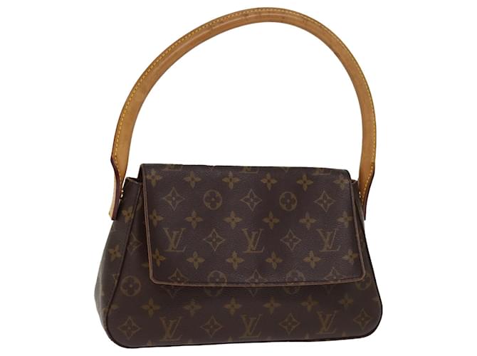 Looping LOUIS VUITTON Monograma Mini Bolsa Loop de Ombro M51147 Autenticação de LV 76459 Lona  ref.1406186