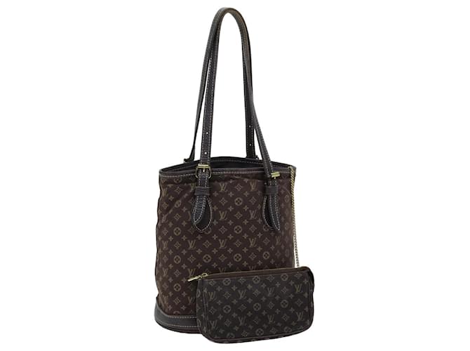 Bolsa de ombro LOUIS VUITTON Monogram Mini Lin Bucket PM marrom M95226 Auth ki4480  ref.1406204