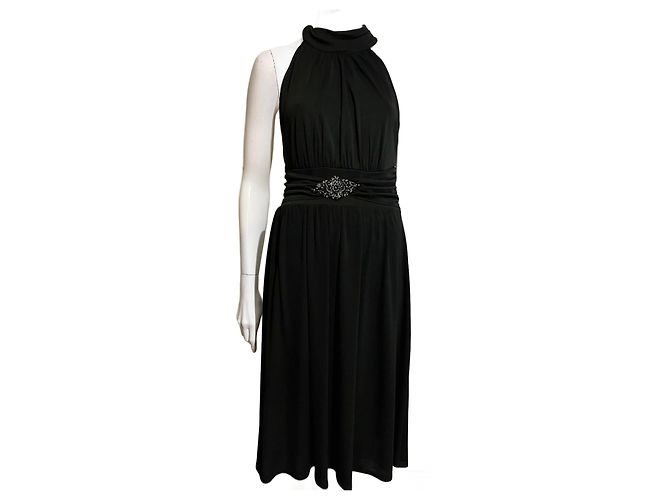 Jenny Packham Besetztes schwarzes Abendkleid