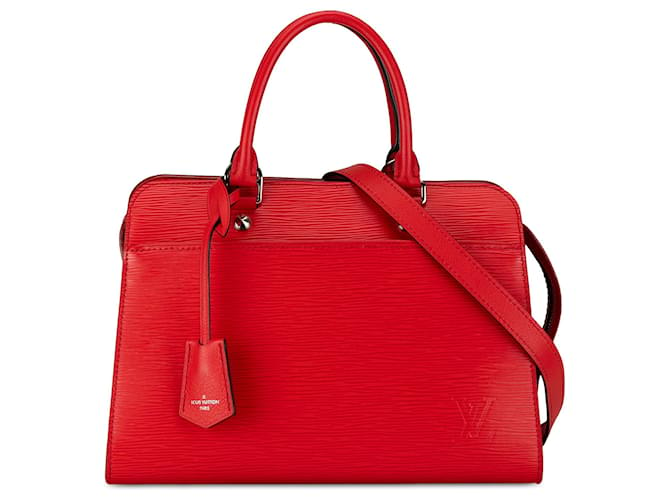 Cartable rouge Louis Vuitton Epi Vaneau MM Cuir  ref.1406316