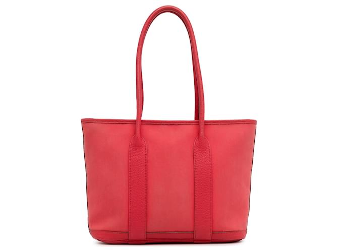 Red Hermès Toile Officier Negonda Garden Zip 30 Tote bag Leather  ref.1406339