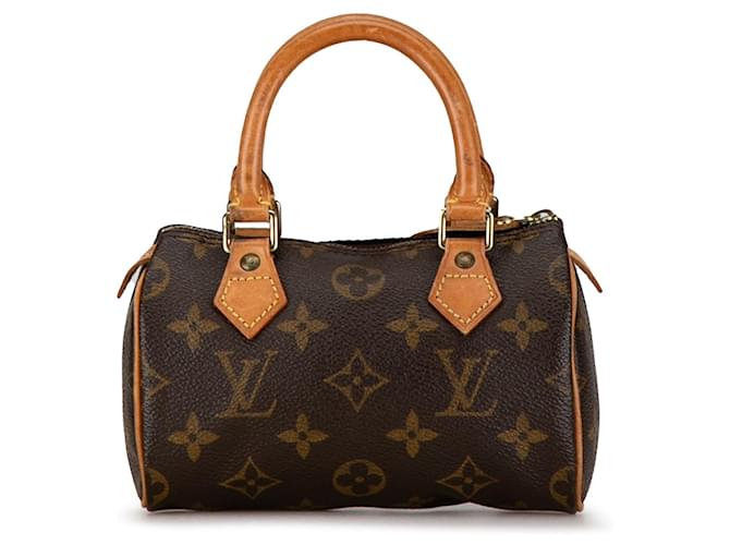 Brown Louis Vuitton Monogram Mini HL Speedy Handbag Leather  ref.1406346