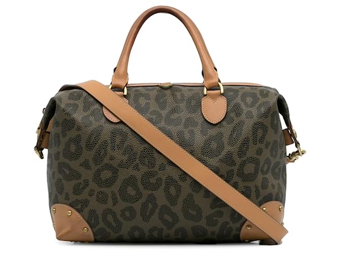 Mulberry Bolso satchel Scotchgrain con estampado animal de morera marrón Castaño Cuero  ref.1406358