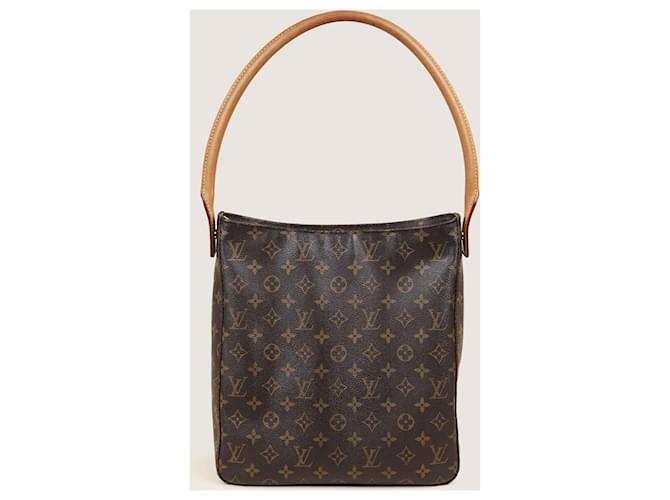 Looping Louis Vuitton Bolsa de ombro GM em loop Marrom Lona  ref.1406428