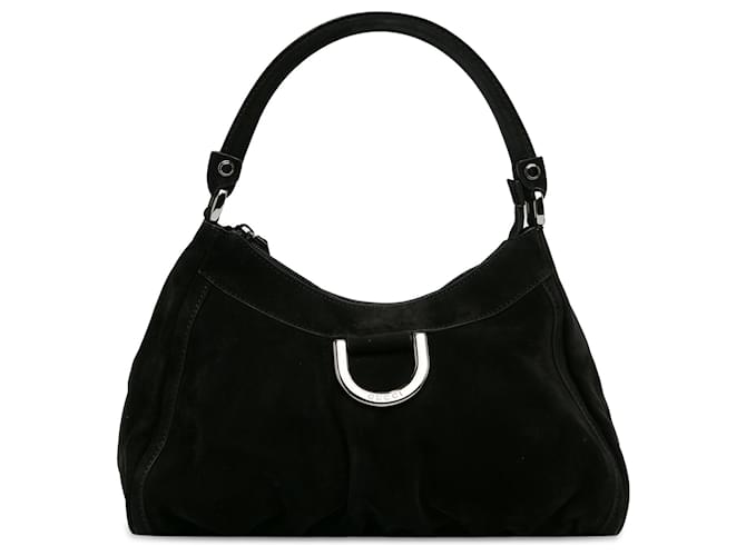 Sac à bandoulière en daim noir Abbey D Ring de Gucci Cuir  ref.1406451