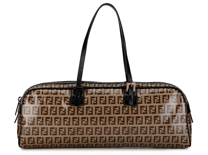 Borsa in cristallo marrone Fendi Zucchino Pelle  ref.1406502