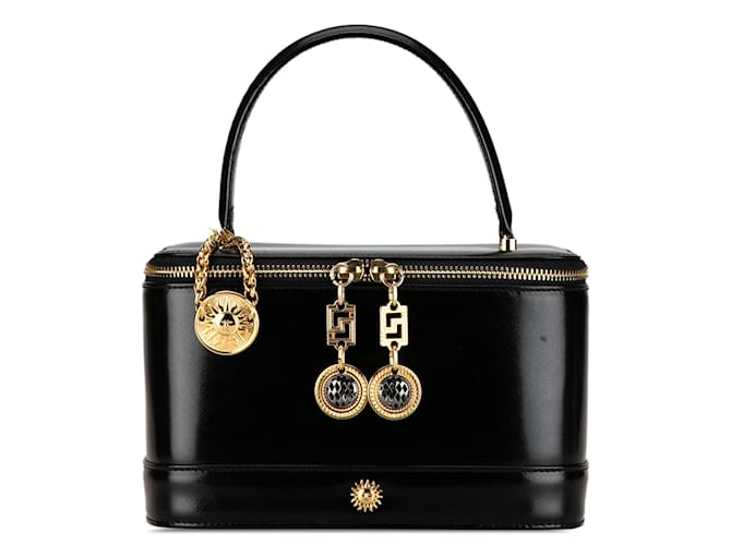 Bolsa de vaidade preta Versace em couro Sun Medallion Preto  ref.1406505