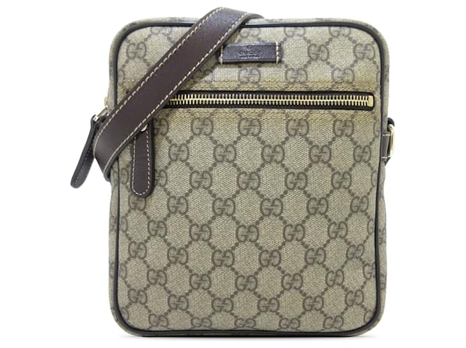 Bolsa transversal Gucci GG Supreme cinza Couro  ref.1406506