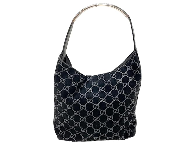 Bolsa de ombro em camurça preta Gucci GG Preto Couro  ref.1406517