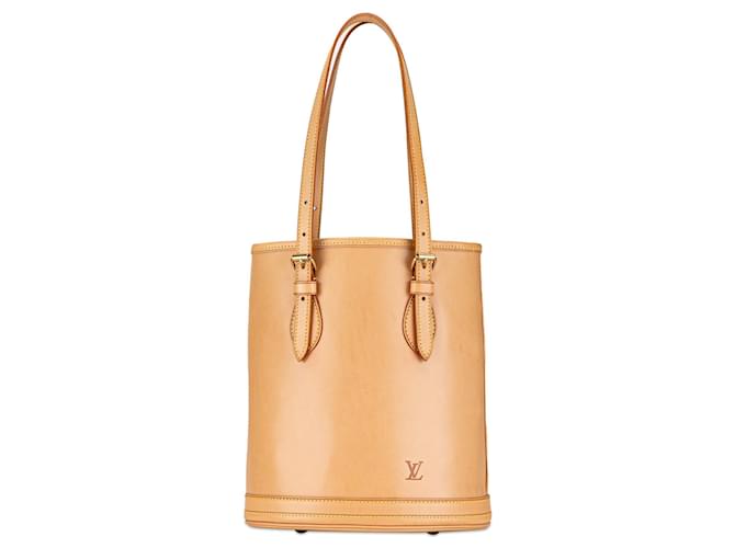 Bucket Seau Louis Vuitton Nomade Petit beige Cuir Camel  ref.1406532