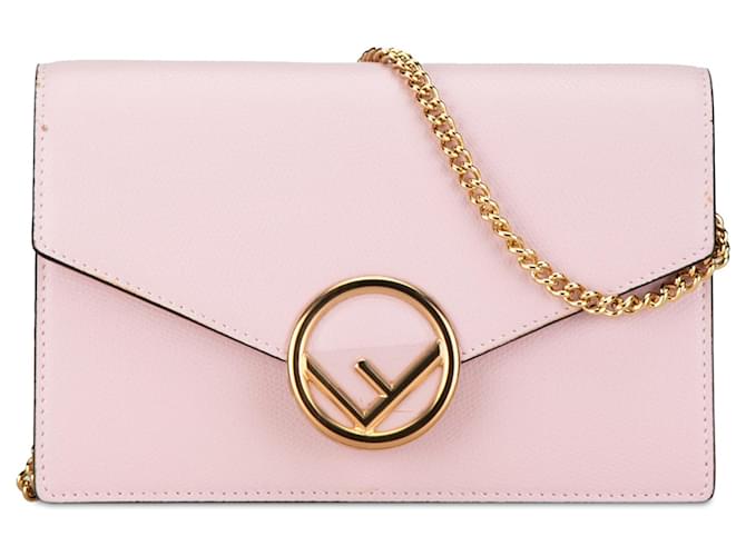 Pink Fendi F is Fendi Envelope Wallet on Chain Crossbody Bag Leather  ref.1406535