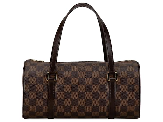 Marrón Louis Vuitton Damier Ebene Papillon 26 Bolso Castaño Cuero  ref.1406545