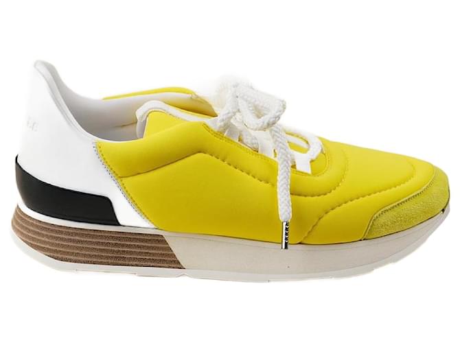 Hermès Miles Trainers, 38 Yellow Leather  ref.1406572