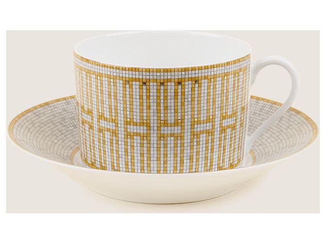 Hermès Set di tazze da tè e piattino 2 D'oro