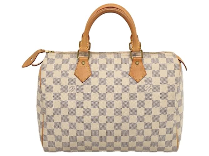 Louis Vuitton Speedy 30 Branco Lona  ref.1406615