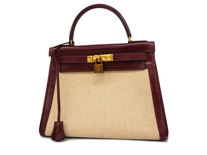 Hermès Hermes Kelly 28 Bege Lona  ref.1406619