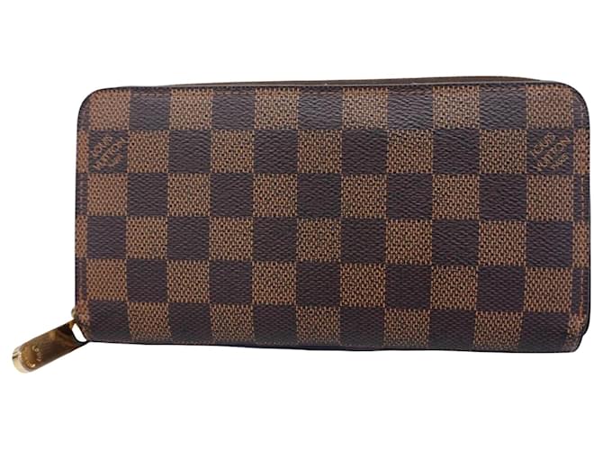 Zippy Cremallera Louis Vuitton Portefeuille Castaño Lienzo  ref.1406647