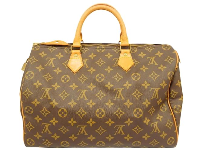 Louis Vuitton Speedy 35 Marrom Lona  ref.1406650