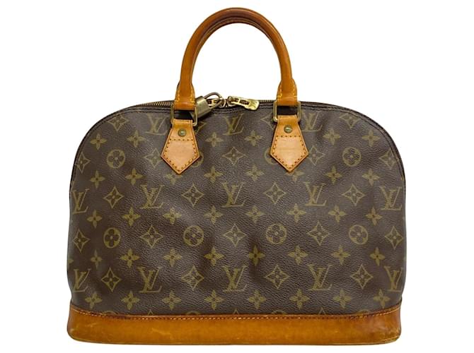 Louis Vuitton Alma Marrom Lona  ref.1406654