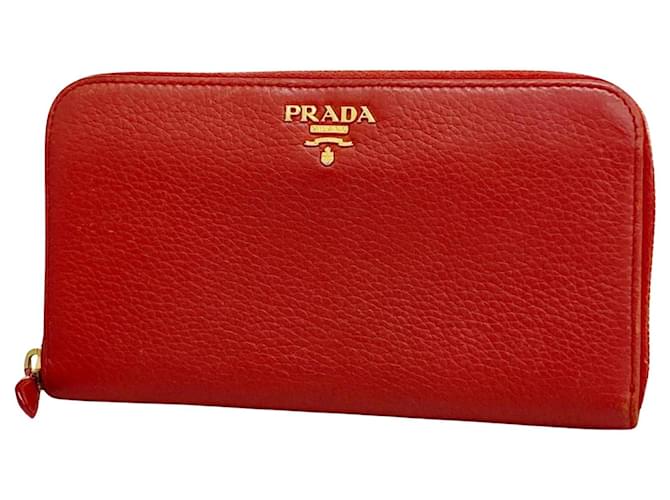 Prada Saffiano Roja Cuero  ref.1406664