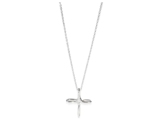 TIFFANY & CO. Pendentif croix infini Elsa Peretti en argent sterling Métal Argenté Métallisé  ref.1406689