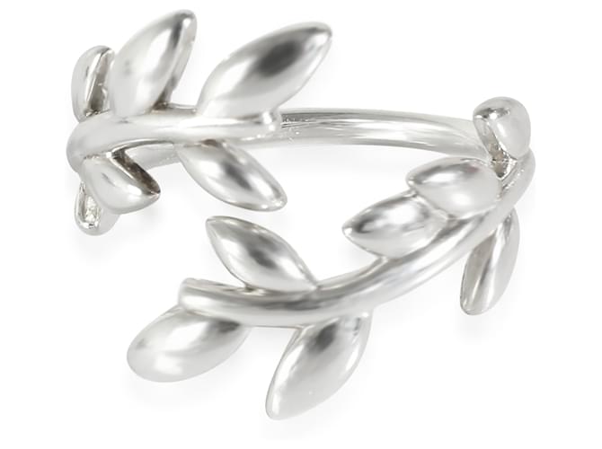 TIFFANY & CO. Anello con foglia di ulivo Paloma Picasso in argento sterling Metallico Metallo  ref.1406717