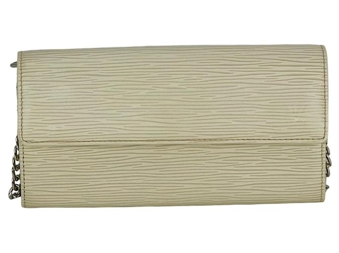 LOUIS VUITTON White Epi Leather Long Wallet Clutch  ref.1406726