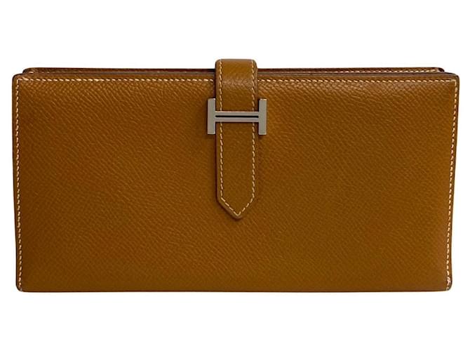 Hermès Carteira Hermes Bearn Soufflet em couro Carteira longa em couro em muito bom estado  ref.1406811