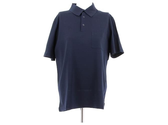 Hermès HERMES  Polo shirts T.International L Cotton Navy blue  ref.1406855