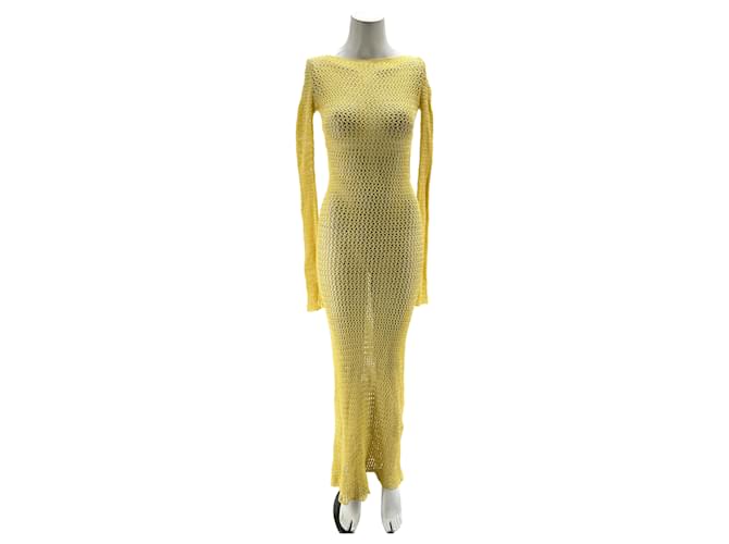 Autre Marque Attire the studio dresses T.International S Linen Yellow  ref.1406935
