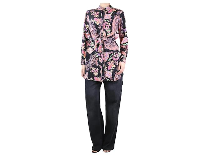 Etro Vestido camisa estampado com várias flores - tamanho UK 12 Multicor  ref.1406973