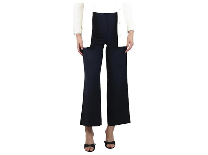 Agnona Pantalón ancho de lana azul - talla UK 10  ref.1407003