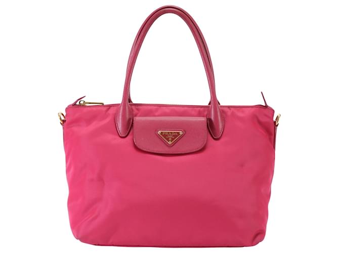 Tote Prada Tessuto Pink Synthetisch  ref.1407023