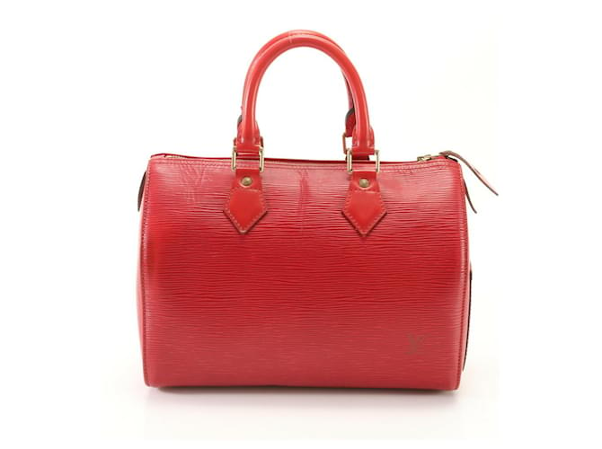 Louis Vuitton Speedy 25 Vermelho Couro  ref.1407071