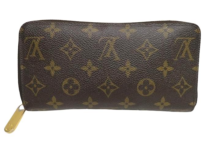 Carteira Louis Vuitton Zippy Marrom Lona  ref.1407159