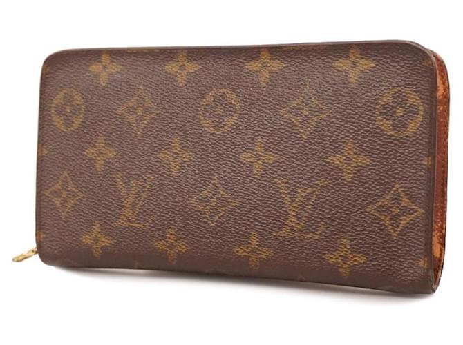 Carteira Louis Vuitton Zippy Marrom Lona  ref.1407185