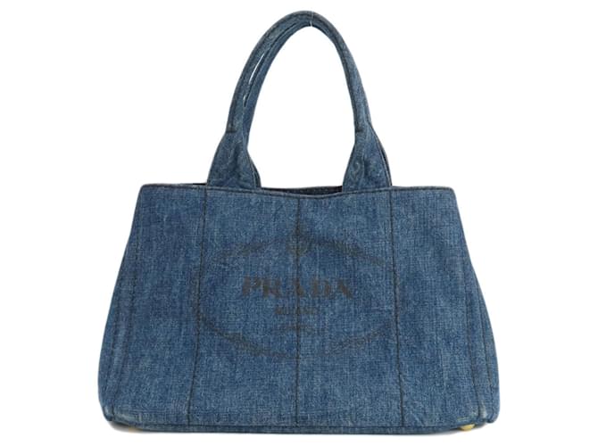 Tote Prada Canapa Blau John  ref.1407186