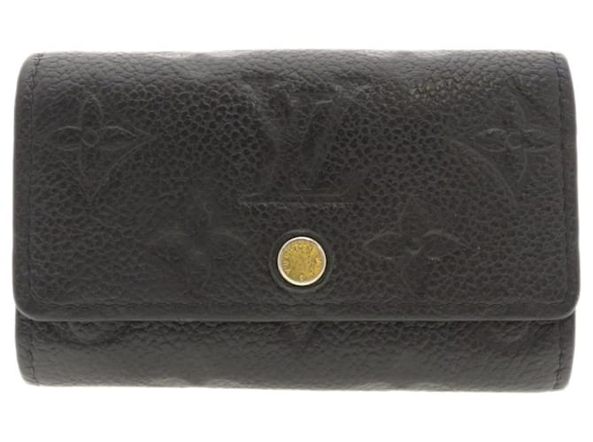 Louis Vuitton 6 Chaveiro Preto Couro  ref.1407194