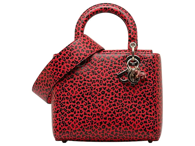 Dior Lady Dior Red Leather  ref.1407306