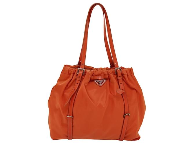 Tote Prada Tessuto Orange Synthetic  ref.1407354