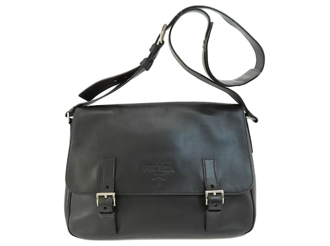 Prada Saffiano Negro Cuero  ref.1407444