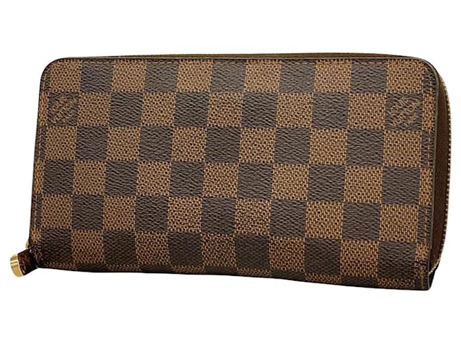 Carteira Louis Vuitton Zippy Marrom Lona  ref.1407461