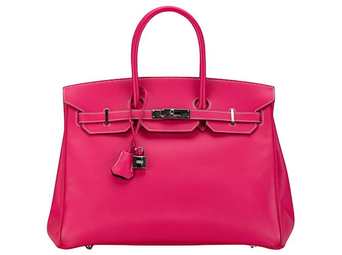 Hermès HERMES BIRKIN 35 Rosa Couro  ref.1407505