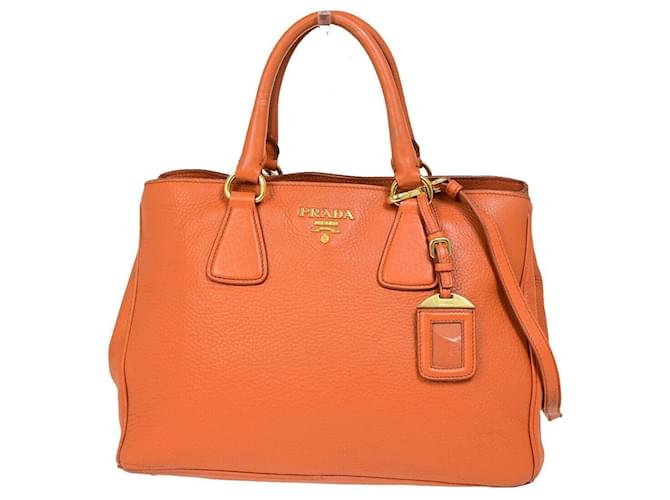 Prada Naranja Cuero  ref.1407513